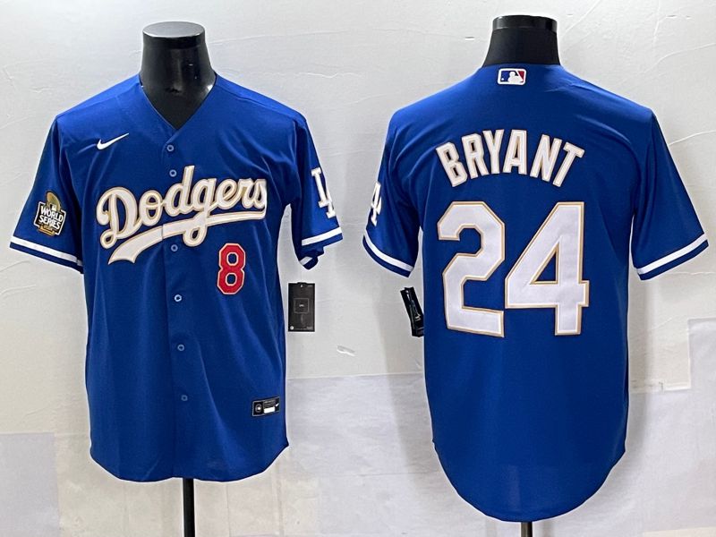 Men 2025 Los Angeles Dodgers #24 Bryant Blue gold Nike MLB Jersey style 7072